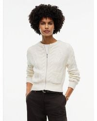Tommy Hilfiger - Wool Blend Cable Knit Slim Cardigan - Lyst