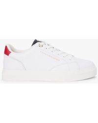 Tommy Hilfiger - Leather Metallic Logo Cupsole Trainers - Lyst