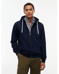 Tommy Hilfiger - Flag Embroidery Fleece Zip Thru Hoody - Lyst