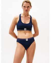 Tommy Hilfiger - Th Crest Racerback Ribbed Bralette - Lyst