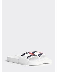 Tommy Hilfiger Badslipper Met Logo - Wit