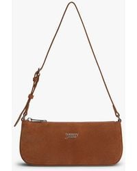 Tommy Hilfiger - Suede Metal Logo Shoulder Bag - Lyst