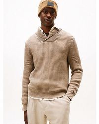 Tommy Hilfiger - Smart Casual Trui Met Sjaalkraag - Lyst