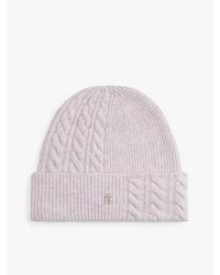 Tommy Hilfiger - Chic Fluffy Beanie Met Wol - Lyst