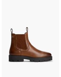 Tommy Hilfiger - Leather Th Monogram Panel Chelsea Boots - Lyst