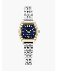Tommy Hilfiger - Square Dial Stainless Steel Chain-Link Watch - Lyst