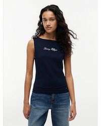 Tommy Hilfiger - Slim Boat Neck Tank Top - Lyst