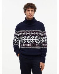 Tommy Hilfiger - Wool Blend Roll Neck Fair Isle Jumper - Lyst