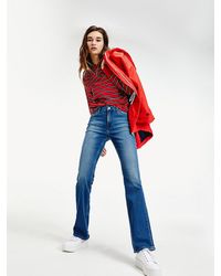 Tommy Hilfiger T-shirt Met Lange Mouwen En Streep - Rood