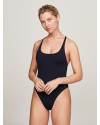 Tommy Hilfiger - Elevated Global Stripe Racerback One-piece Swimsuit - Lyst