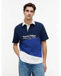 Tommy Hilfiger - Relaxed Fit Back Logo Colour-Blocked Polo Shirt - Lyst