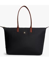 Tommy Hilfiger - Borsa Tote Con Placchetta E Monogramma Th - Lyst