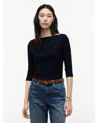 Tommy Hilfiger - Slim Three-Quarter Sleeve Boat Neck T-Shirt - Lyst