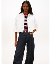Tommy Hilfiger - Back Logo Oversized Denim Trucker Jacket - Lyst