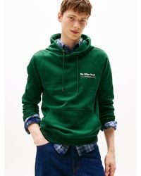Tommy Hilfiger - Felpa Con Cappuccio E Grafica Sul Retro - Lyst