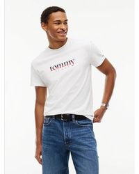 Tommy Hilfiger - Tommy Jeans Logo Jersey Crew Neck T-Shirt - Lyst