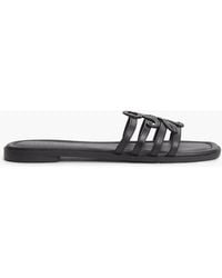 Tommy Hilfiger - Logo Strap Leather Mules - Lyst