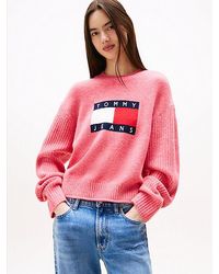 Tommy Hilfiger - Tommy Flag Melierter Relaxed Fit Pullover - Lyst
