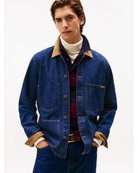 Tommy Hilfiger - Chore-Jacke Aus Denim Mit Cord-Kragen - Lyst