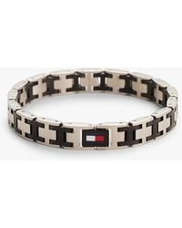 Tommy Hilfiger - Two-Tone Flag Chain-Link Bracelet - Lyst