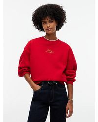 Tommy Hilfiger - Logo Embroidery Relaxed Fleece Jumper - Lyst