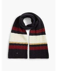 Tommy Hilfiger - Flag Cable Knit Scarf With Alpaca - Lyst