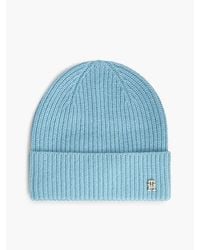 Tommy Hilfiger - Pure Cashmere Th Monogram Plaque Beanie - Lyst