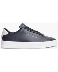 Tommy Hilfiger - Logo Court Trainers With Leather - Lyst