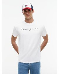 Tommy Hilfiger - Linear Logo Jersey T-shirt - Lyst