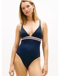 Tommy Hilfiger - Global Stripe Plunge Triangle Swimsuit - Lyst