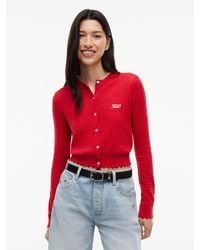 Tommy Hilfiger - Slim Pointelle Flag Cardigan - Lyst