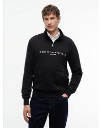 Tommy Hilfiger - Logo Fleece Quarter Zip Sweatshirt - Lyst
