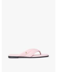Tommy Hilfiger - Leather Toe Post Flat Sandals - Lyst