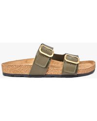 Tommy Hilfiger - Leather Double Strap Cork Sandals - Lyst
