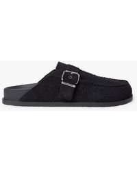 Tommy Hilfiger - Textured Washed Suede Loafer Mules - Lyst