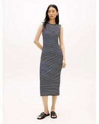 Tommy Hilfiger - Boat Neck Slim Midi Bodycon Dress - Lyst