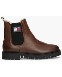 Tommy Hilfiger - Warm Lined Leather Cleat Chelsea Boots - Lyst