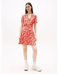 Tommy Hilfiger - Slim Fit Mini-Jurk Met Bloemenprint - Lyst