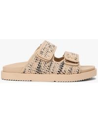 Tommy Hilfiger - Raffia Th Monogram Double Strap Sandals - Lyst