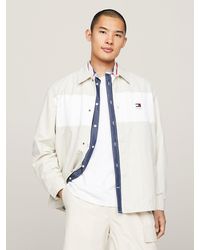 Tommy Hilfiger - Snap-button Colour-blocked Overshirt - Lyst
