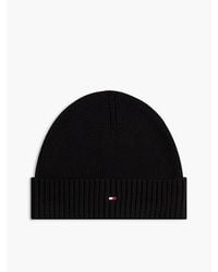 Tommy Hilfiger - Hilfiger Flag Embroidery Beanie With Cashmere - Lyst