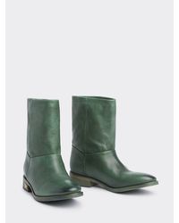 Tommy Hilfiger Platte Leren Laars - Groen