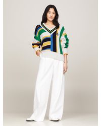Tommy Hilfiger - Crest Mixed Knit Stripe Relaxed Jumper - Lyst