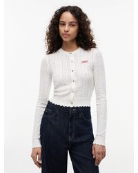 Tommy Hilfiger - Slim Pointelle Flag Cardigan - Lyst