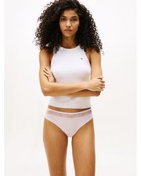 Tommy Hilfiger - Lace Trim Microfibre Briefs - Lyst