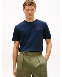 Tommy Hilfiger - Tonal Logo Embroidery Crew Neck T-Shirt - Lyst