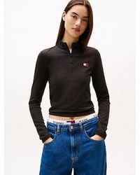 Tommy Hilfiger - Top De Manga Larga Con Cremallera Y Parche - Lyst