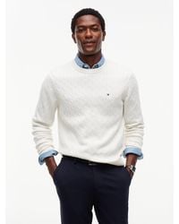 Tommy Hilfiger - Cable Knit Crew Neck Jumper - Lyst