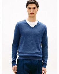 Tommy Hilfiger - Flag Embroidery V-Neck Jumper - Lyst
