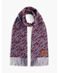 Tommy Hilfiger - Pure Wool Logo Print Scarf - Lyst